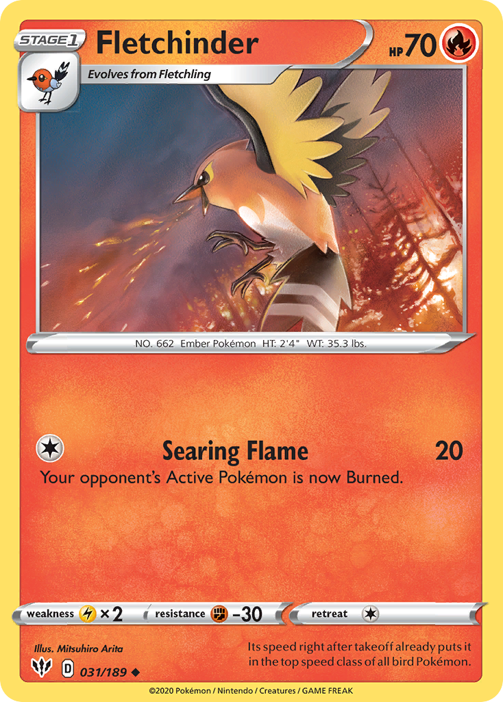 Fletchinder (031/189) [Sword & Shield: Darkness Ablaze] | Good Games Cannington