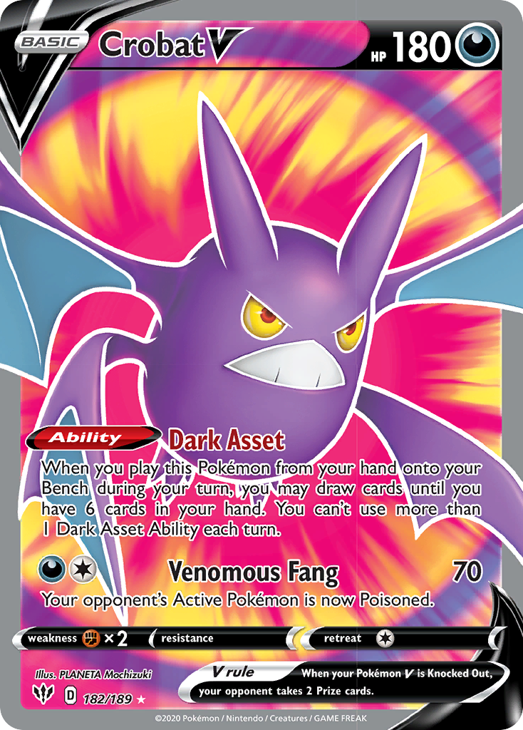 Crobat V (182/189) [Sword & Shield: Darkness Ablaze] | Good Games Cannington