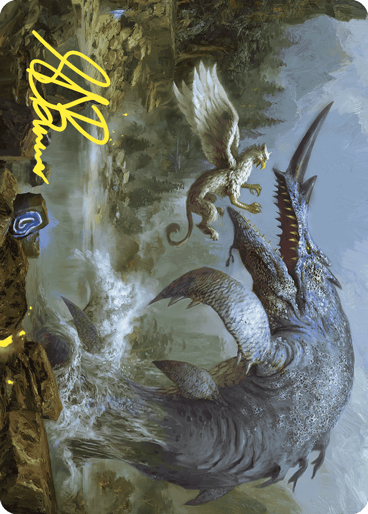 Horned Loch-Whale Art Card (Gold-Stamped Signature) [Wilds of Eldraine Art Series] | Good Games Cannington