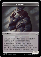 Saproling // Manifest Double-Sided Token [Murders at Karlov Manor Commander Tokens] | Good Games Cannington