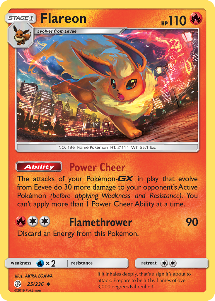Flareon (25/236) [Sun & Moon: Cosmic Eclipse] | Good Games Cannington