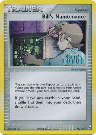 Bill's Maintenance (71/100) (Stamped) [EX: Crystal Guardians] | Good Games Cannington