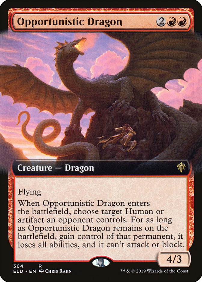 Opportunistic Dragon (Extended Art) [Throne of Eldraine] | Good Games Cannington