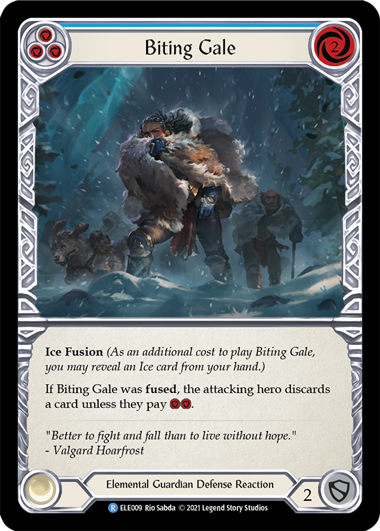 Biting Gale (Blue) [ELE009] (Tales of Aria)  1st Edition Normal | Good Games Cannington