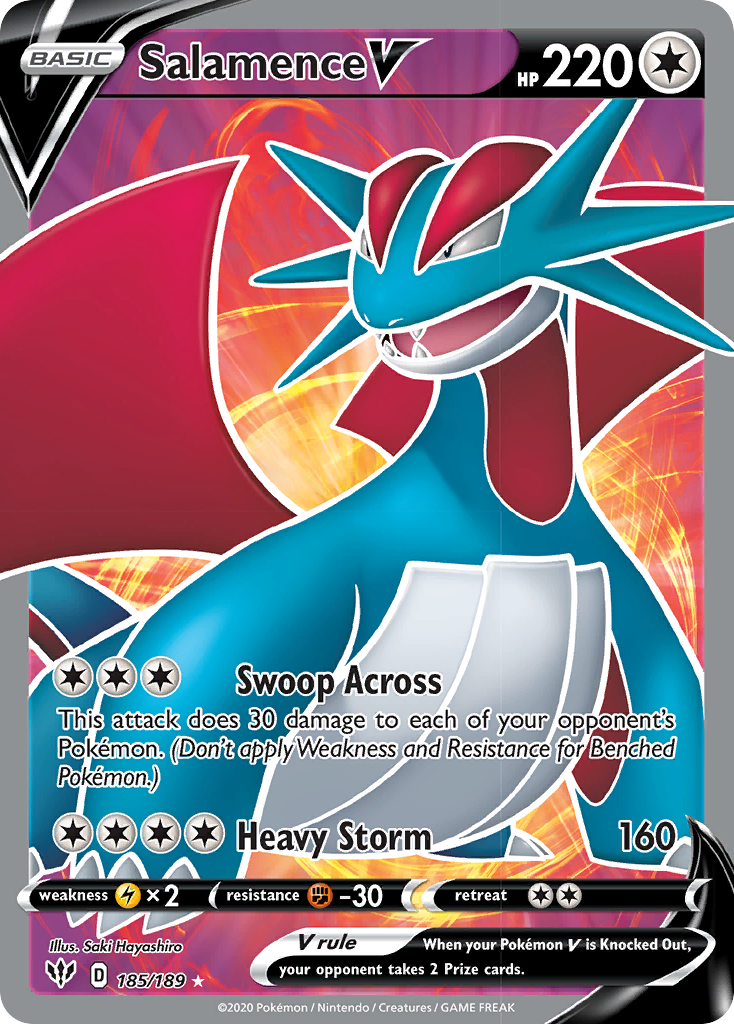 Salamence V (185/189) [Sword & Shield: Darkness Ablaze] | Good Games Cannington