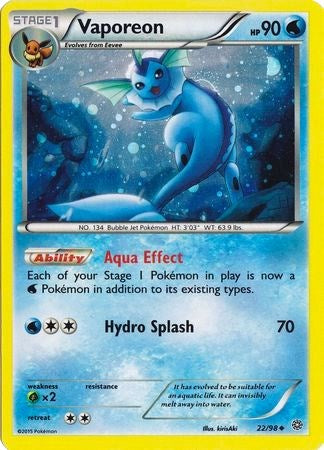 Vaporeon (22/98) (Cosmos Holo) [XY: Ancient Origins] | Good Games Cannington