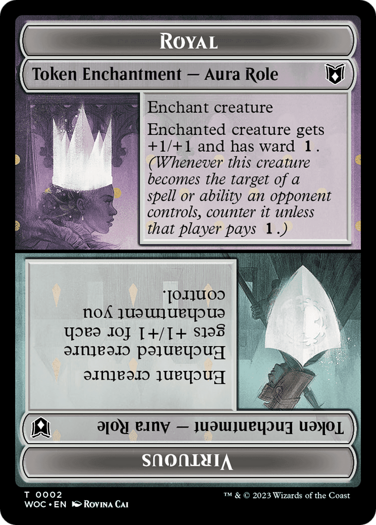 Copy // Royal Role / Virtuous Role Double-Sided Token [Wilds of Eldraine Commander Tokens] | Good Games Cannington