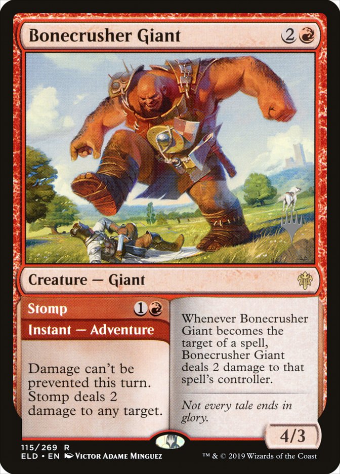 Bonecrusher Giant // Stomp (Promo Pack) [Throne of Eldraine Promos] | Good Games Cannington