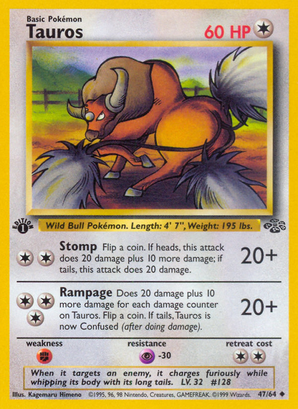 Tauros (47/64) [Jungle 1st Edition] | Good Games Cannington