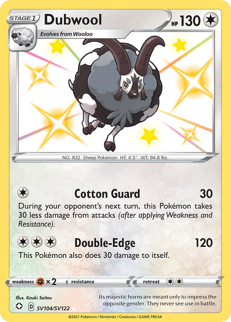 Dubwool (SV104/SV122) [Sword & Shield: Shining Fates] | Good Games Cannington