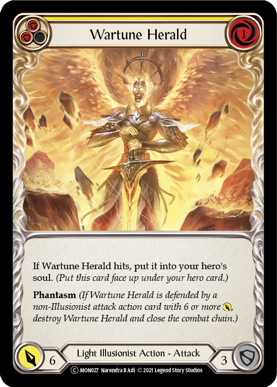 Wartune Herald (Yellow) [U-MON027-RF] Unlimited Rainbow Foil | Good Games Cannington