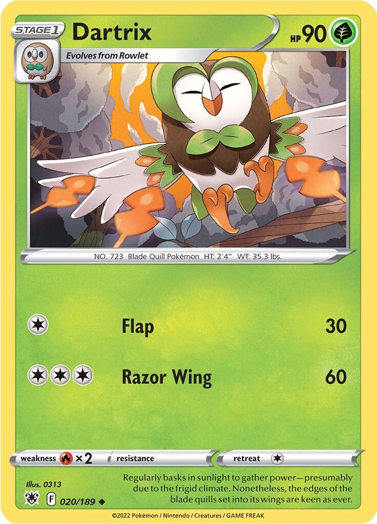 Dartrix (020/189) [Sword & Shield: Astral Radiance] | Good Games Cannington
