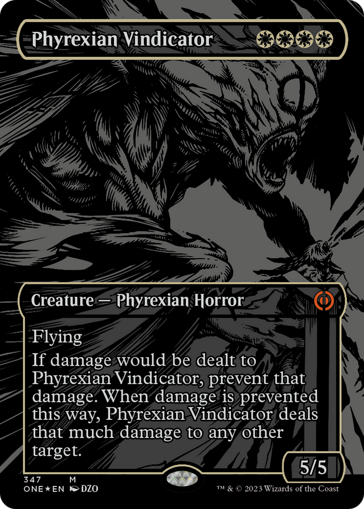 Phyrexian Vindicator (Oil Slick Raised Foil) [Phyrexia: All Will Be One] | Good Games Cannington