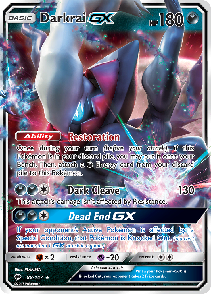 Darkrai GX (88/147) [Sun & Moon: Burning Shadows] | Good Games Cannington