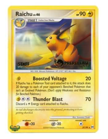 Raichu (27/99) (Staff Prerelease Promo) [Nintendo: Black Star Promos] | Good Games Cannington