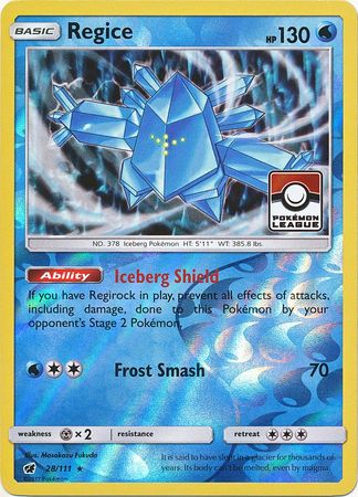 Regice (28/111) (League Promo) [Sun & Moon: Crimson Invasion] | Good Games Cannington
