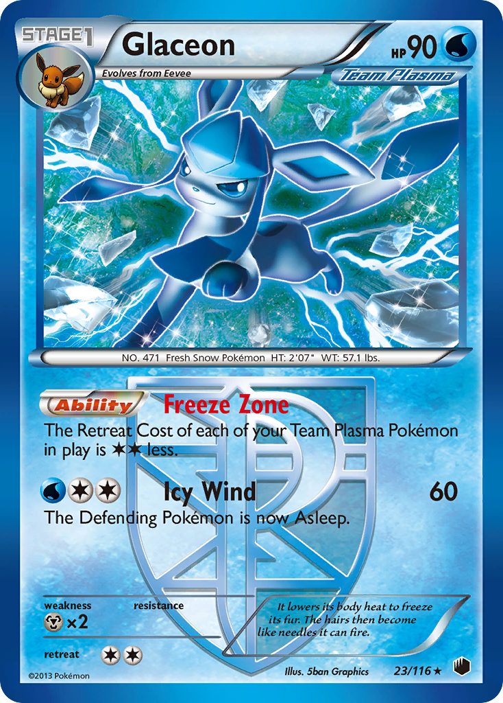 Glaceon (23/116) [Black & White: Plasma Freeze] | Good Games Cannington