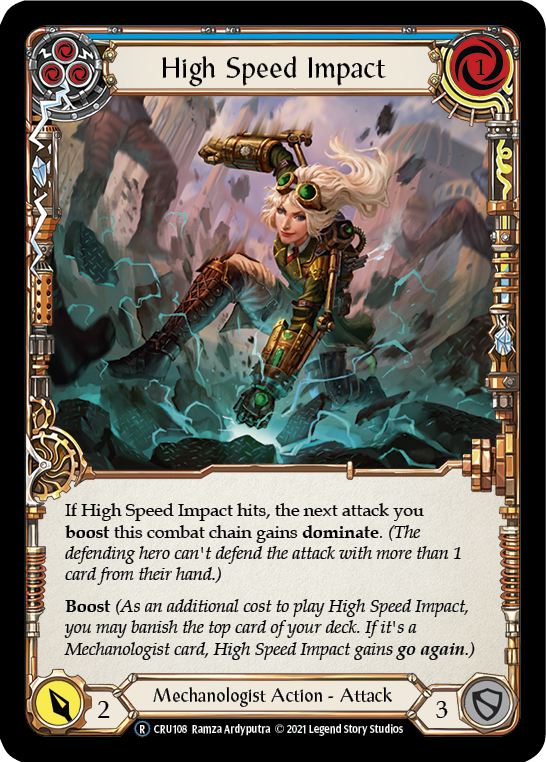 High Speed Impact (Blue) [U-CRU108-RF] Unlimited Rainbow Foil | Good Games Cannington