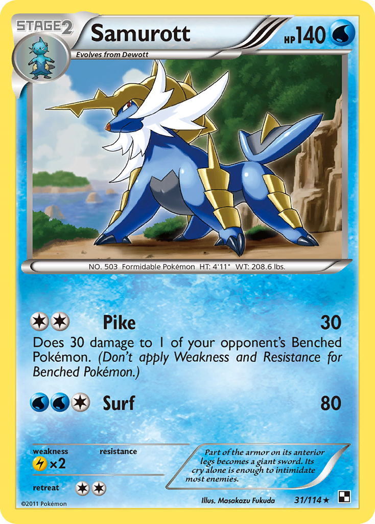Samurott (31/114) [Black & White: Base Set] | Good Games Cannington