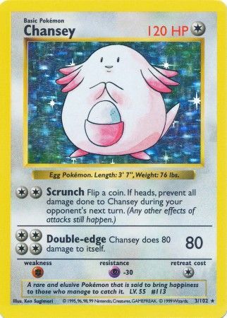 Chansey (3/102) [Base Set Shadowless Unlimited] | Good Games Cannington