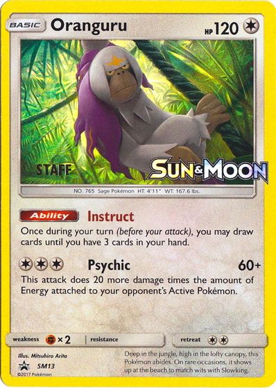 Oranguru (SM13) (Staff Prerelease Promo) [Sun & Moon: Black Star Promos] | Good Games Cannington