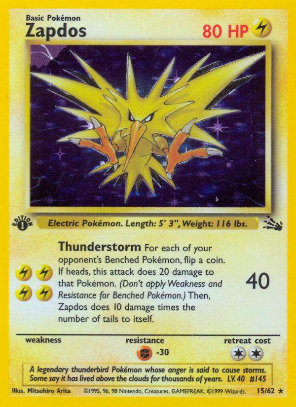 Zapdos (15/62) [Fossil 1st Edition] | Good Games Cannington