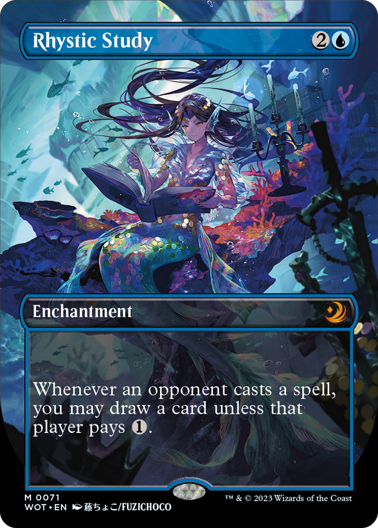 Rhystic Study (Anime Borderless) [Wilds of Eldraine: Enchanting Tales] | Good Games Cannington