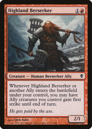 Highland Berserker [Zendikar] | Good Games Cannington