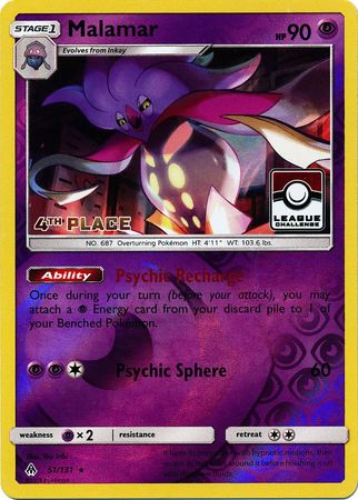 Malamar (51/131) (League Promo 4th Place) [Sun & Moon: Forbidden Light] | Good Games Cannington