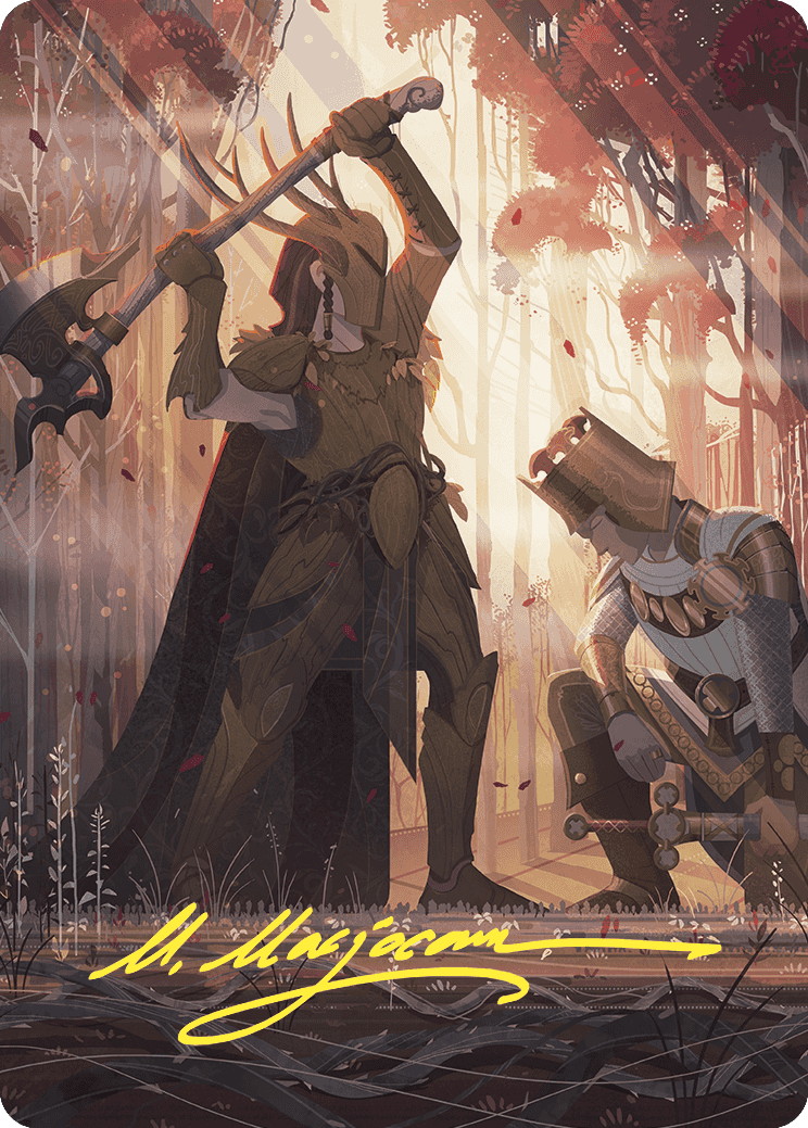 Karmic Justice Art Card (Gold-Stamped Signature) [Wilds of Eldraine Art Series] | Good Games Cannington