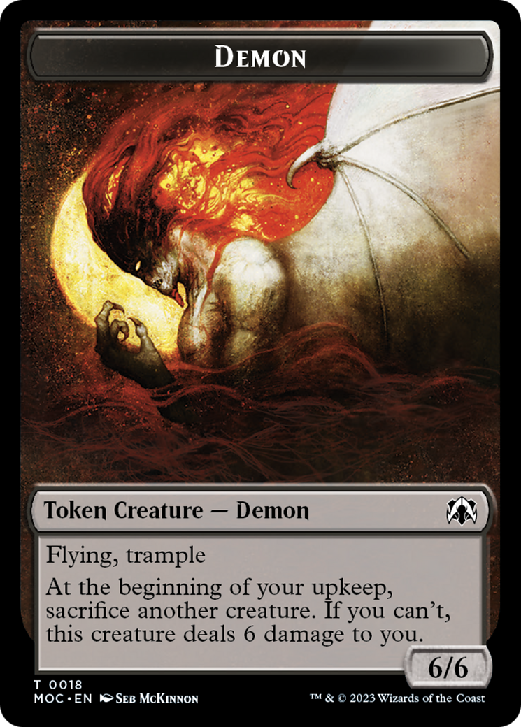 Angel (3) // Demon Double-Sided Token [March of the Machine Commander Tokens] | Good Games Cannington