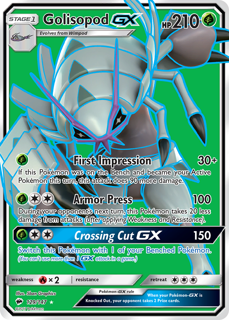 Golisopod GX (129/147) [Sun & Moon: Burning Shadows] | Good Games Cannington