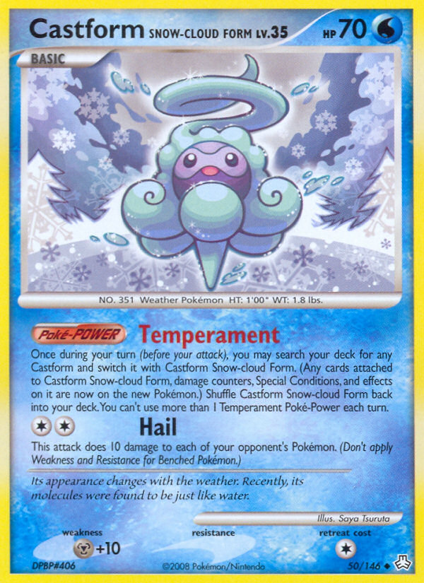 Castform Snow-cloud Form (50/146) [Diamond & Pearl: Legends Awakened] | Good Games Cannington