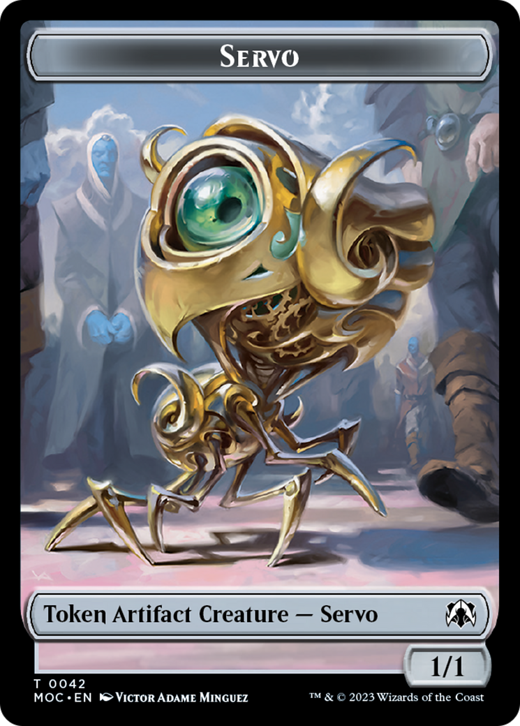 Feather // Servo Double-Sided Token [March of the Machine Commander Tokens] | Good Games Cannington