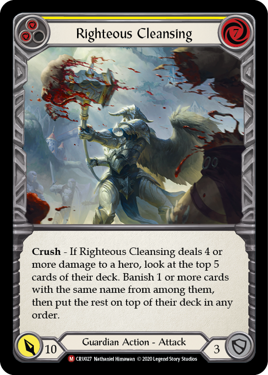 Righteous Cleansing [CRU027] 1st Edition Rainbow Foil | Good Games Cannington
