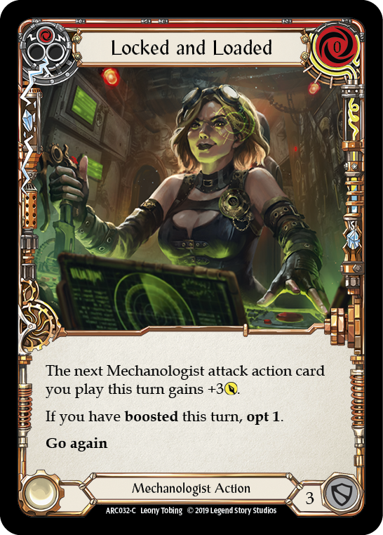Locked and Loaded (Red) [ARC032-C] 1st Edition Rainbow Foil | Good Games Cannington