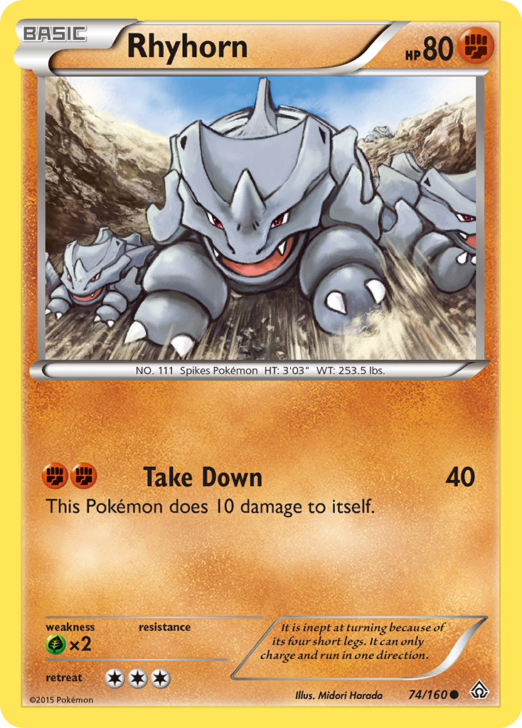 Rhyhorn (74/160) [XY: Primal Clash] | Good Games Cannington
