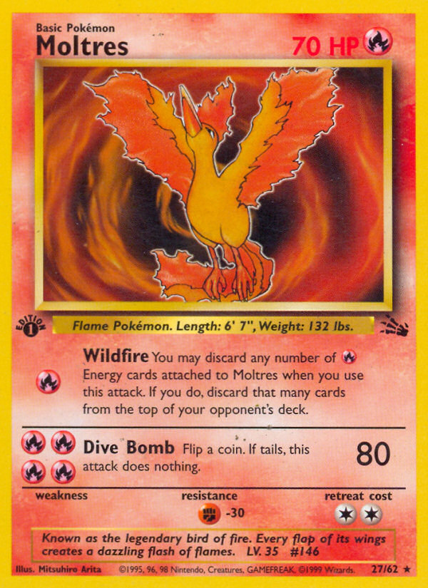 Moltres (27/62) [Fossil 1st Edition] | Good Games Cannington