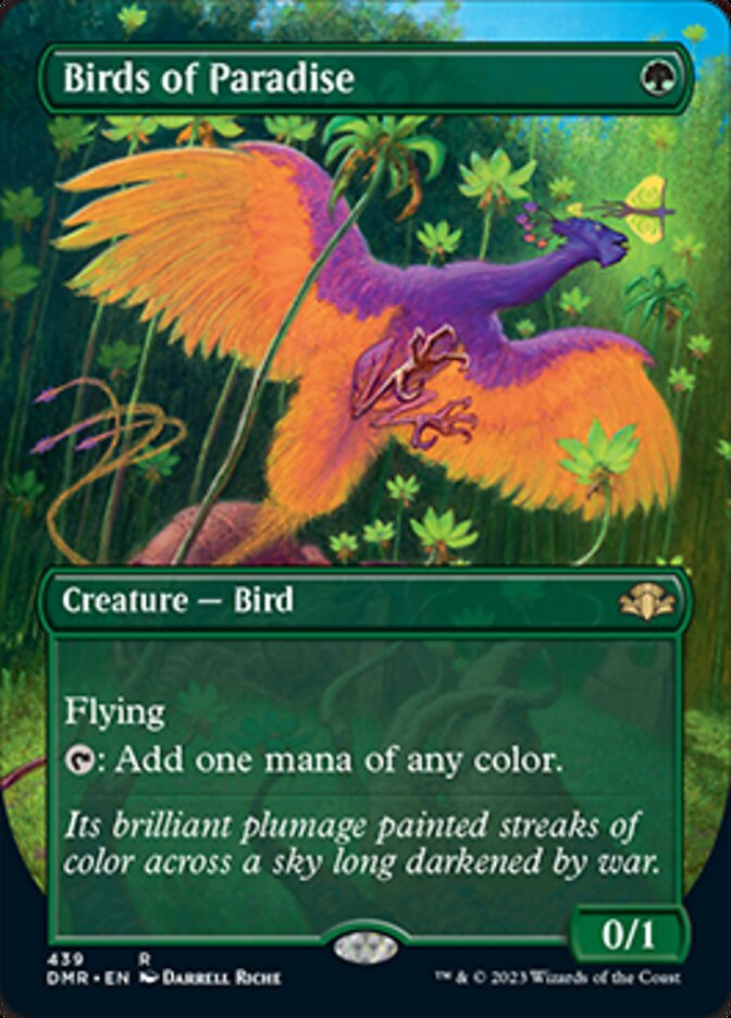Birds of Paradise (Borderless Alternate Art) [Dominaria Remastered] | Good Games Cannington