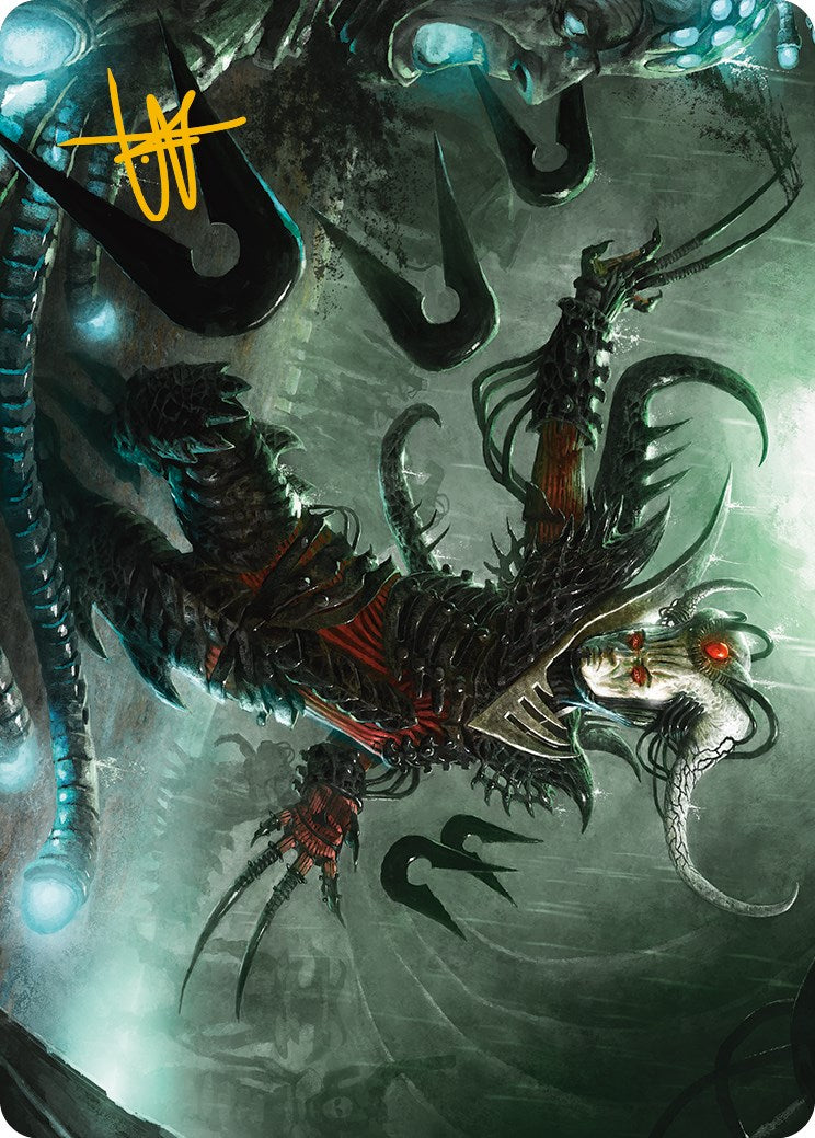 Vraan, Executioner Thane Art Card (Gold-Stamped Signature) [Phyrexia: All Will Be One Art Series] | Good Games Cannington
