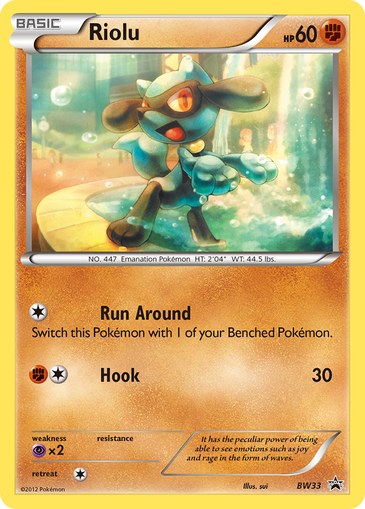 Riolu (BW33) (Cosmos Holo) [Black & White: Black Star Promos] | Good Games Cannington