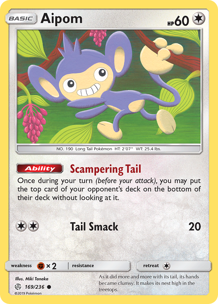 Aipom (169/236) [Sun & Moon: Cosmic Eclipse] | Good Games Cannington