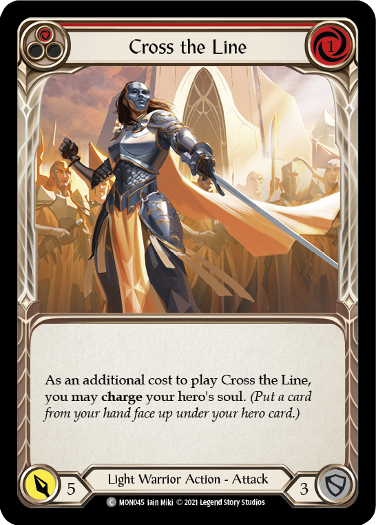 Cross the Line (Red) [MON045-RF] 1st Edition Rainbow Foil | Good Games Cannington