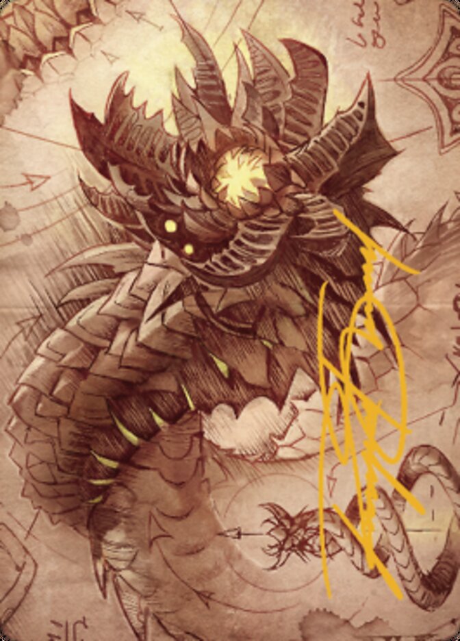 Wurmcoil Engine Art Card (Gold-Stamped Signature) [The Brothers' War Art Series] | Good Games Cannington