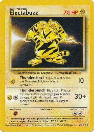 Electabuzz (20/102) [Base Set Unlimited] | Good Games Cannington