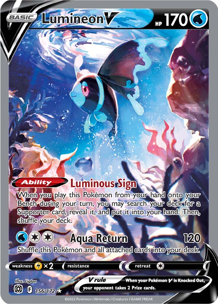 Lumineon V (156/172) [Sword & Shield: Brilliant Stars] | Good Games Cannington
