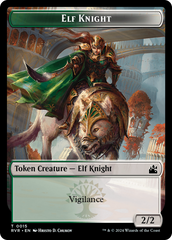 Elf Knight // Soldier Double-Sided Token [Ravnica Remastered Tokens] | Good Games Cannington