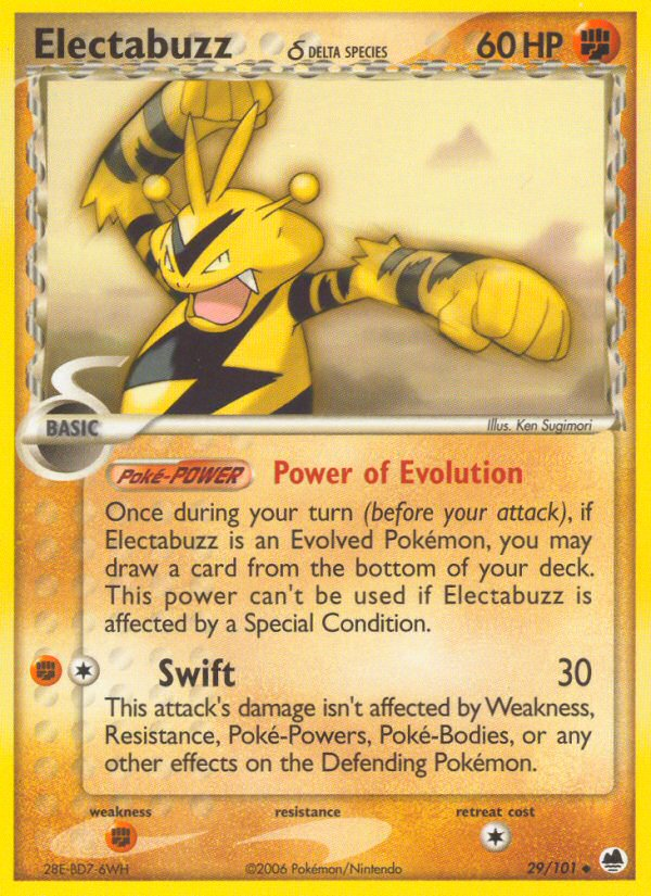 Electabuzz (29/101) (Delta Species) [EX: Dragon Frontiers] | Good Games Cannington