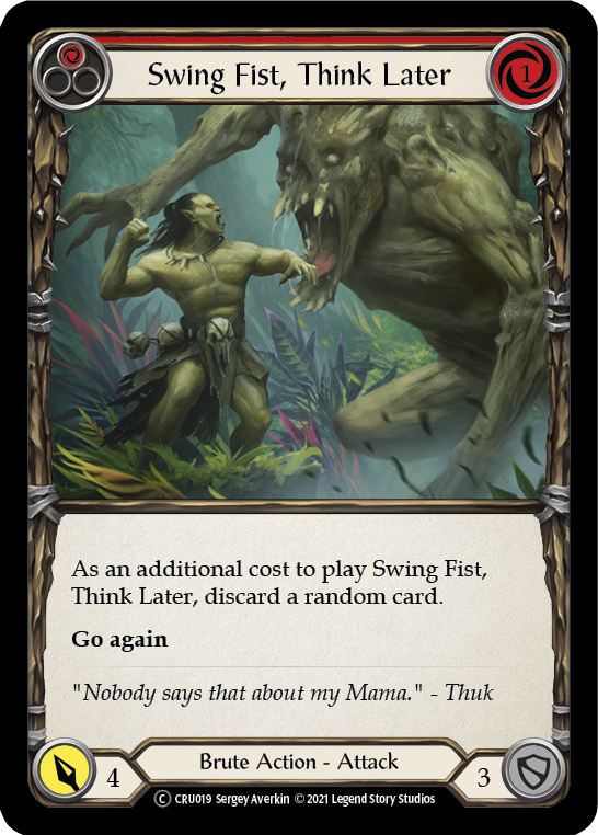 Swing Fist, Think Later (Red) [U-CRU019-RF] Unlimited Rainbow Foil | Good Games Cannington