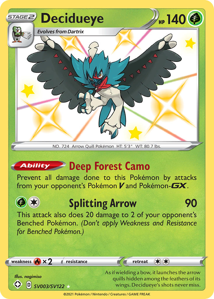 Decidueye (SV003/SV122) [Sword & Shield: Shining Fates] | Good Games Cannington